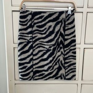 Ann Taylor felted wool zebra print skirt: